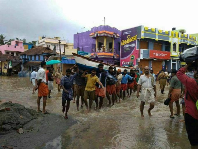 RSS swayamsevaks in relief and rescue operations during Ockhi cyclone