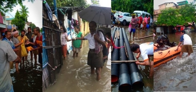 పాట్నా వరద ముంపుప్రాంతాల్లో ఆర్.ఎస్.ఎస్ సహాయక కార్యక్రమాలు